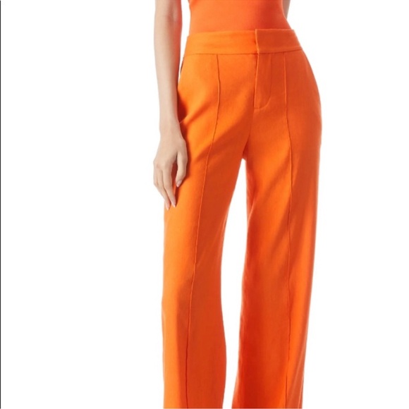 ALICE + OLIVIA Dylan Linen Blend Wide Leg Pants in Sienna. Women’s Size 10 - Picture 3 of 10